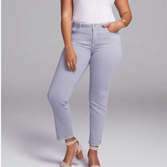 CURVES 360 NYDJ Slim Straight Leg Ankle Jeans in Mineral Gray Plus Size 26 NWT - Picture 1 of 10
